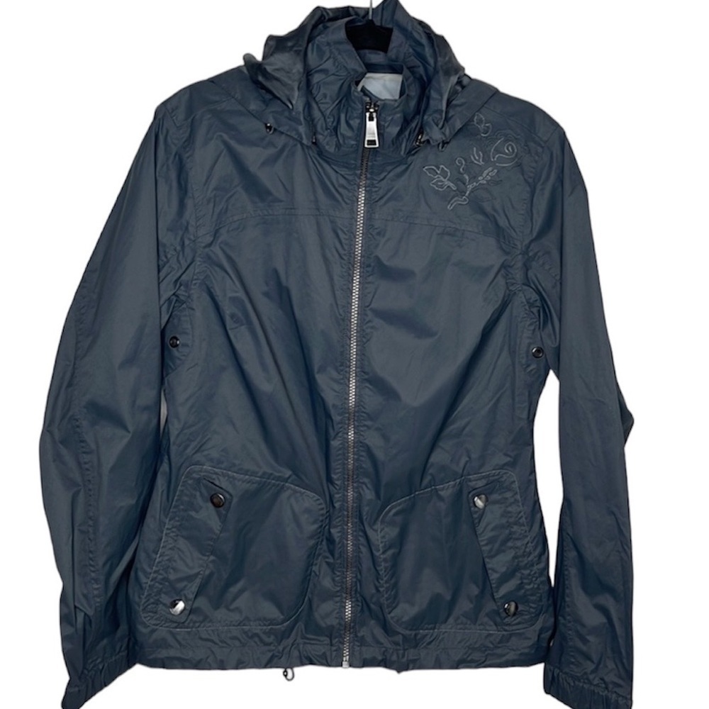 Sierra Designs Grey Floral Seam Sealed Rain Windbreaker Jacket Sz  M